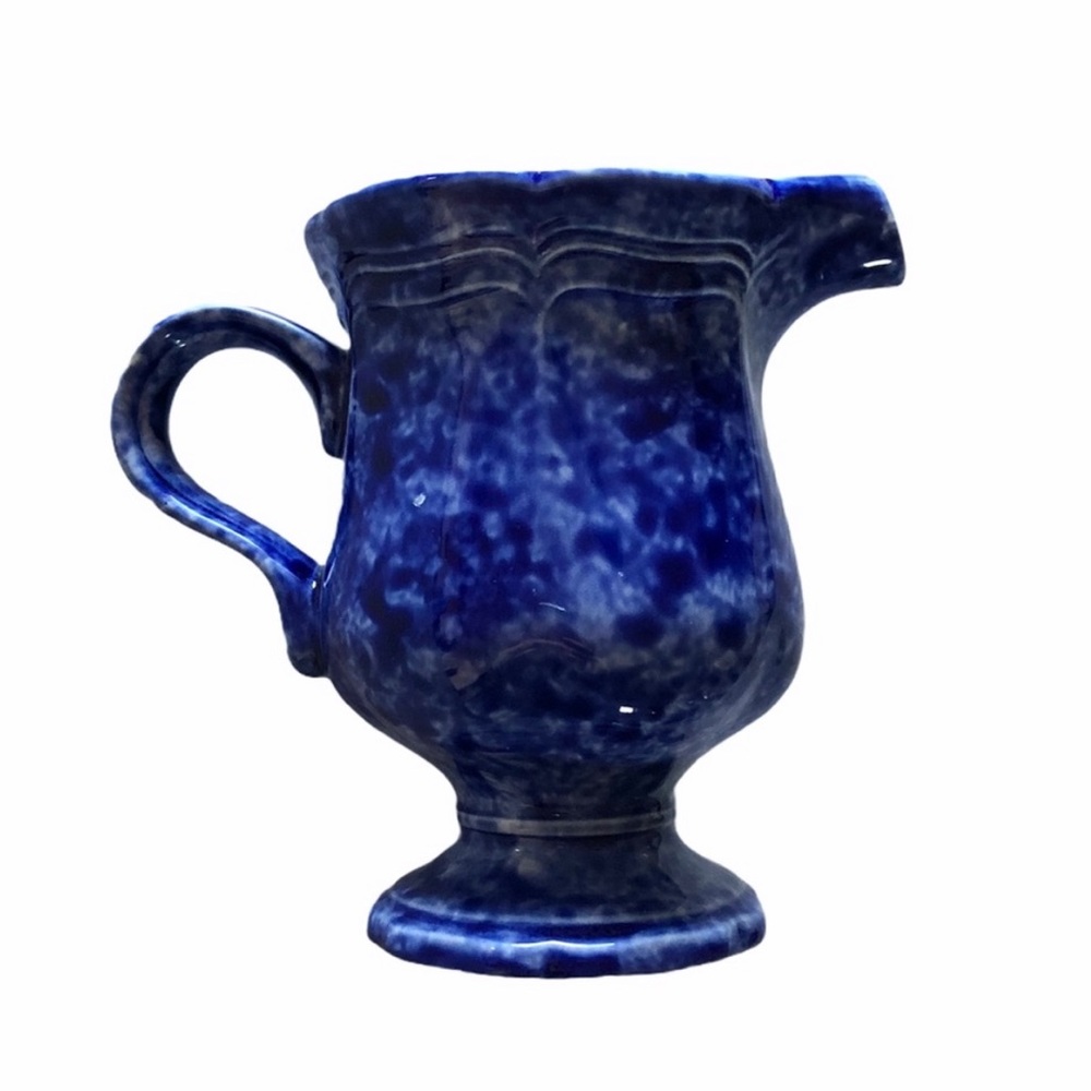 Vintage Mikasa country charm ceramic creamer jug in sundown blue pattern Japan